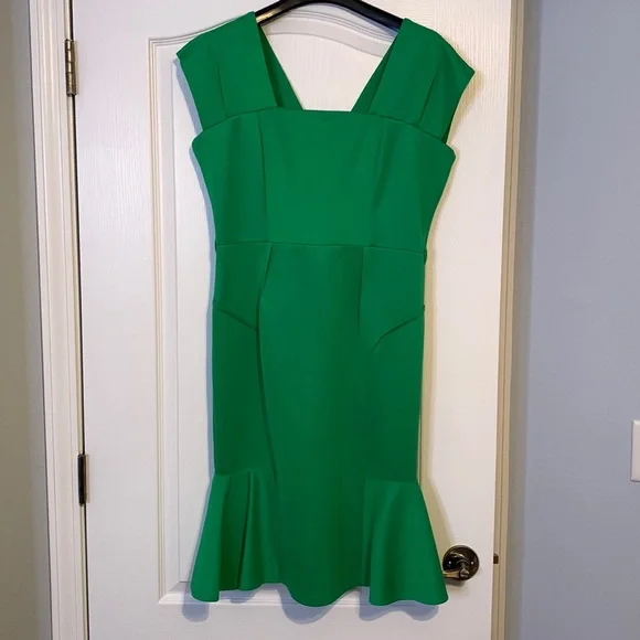 miusol green dress Miusol Women's Retro Half Collar Elegant Style Work Pencil Dress Dark Green